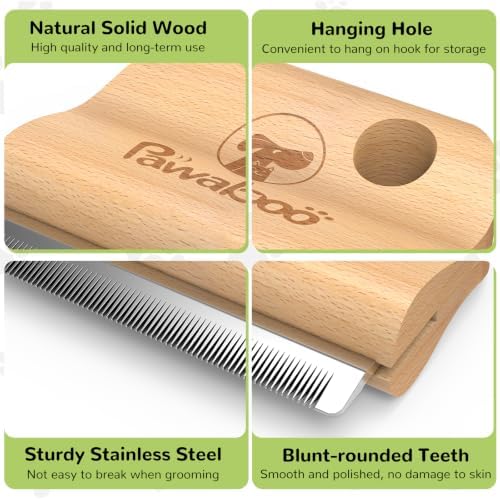 Pawaboo Deshedding Brush for Dogs & Cats, Dog Hair Removal Comb - Image 4