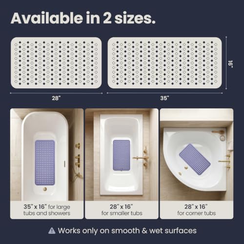 homerella Bathtub Mat Non Slip 35x16 Shower Mat Non Slip Anti Mold BPA Free - Image 5
