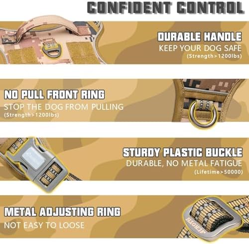 AUROTH Dog Harness for Large Dogs, No Pull Tactical Dog Vest Heavy Duty - Image 4