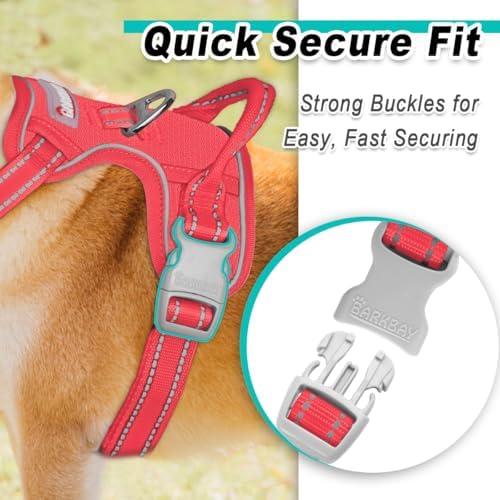 BARKBAY Dog Harness for Medium Sized Dog No Pull Mesh 2 Clips Dog Vest - Image 7
