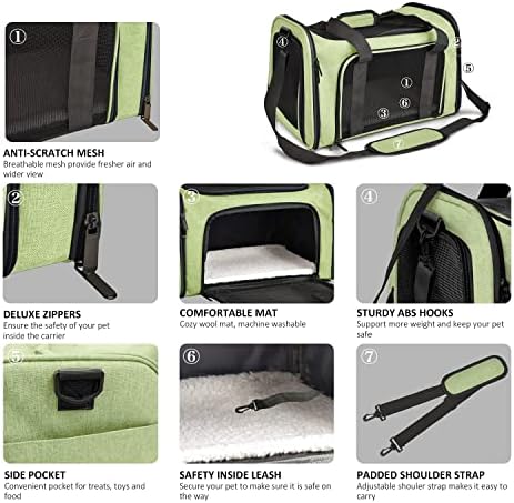 Henkelion Pet Carrier for Small Medium Cats Dogs Puppies up to 15 Lbs, Airline - Image 3