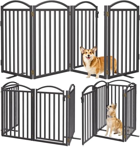 Malier Metal Freestanding Dog Gates, Outdoor Indoor Dog Fences, Extra Wide - Image 3