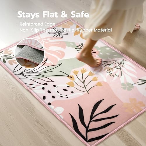 Joiedomi Door Mat Indoor Entrance 2x3 Machine Washable Art Floral Small Rugs - Image 5