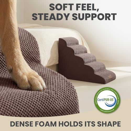 Miorun Dog Stairs for High Beds, 24.5" Foam Pet Ramp Step for Small Dogs - Image 5