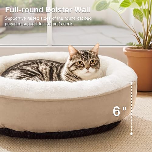 Love's cabin Round Donut Cat and Dog Cushion Bed, 20in Pet Bed - Image 4