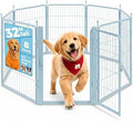 32 Inch Blue Dog Playpen, 8-Panel Metal Pet Exercise Pen by FreePet