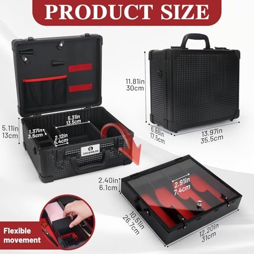 Large Barber Carrying Case, Hairdresser Tool Box Organizer Traveling Case - Image 2
