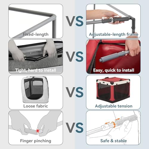 PETSFIT 40" Soft Portable Dog Crate – Patented Spiral Sturdy Frame, Collapsible - Image 4