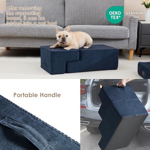 EHEYCIGA Dog Stairs for Bed 18" H, 4-Step Dog Steps for High Bed - Image 5