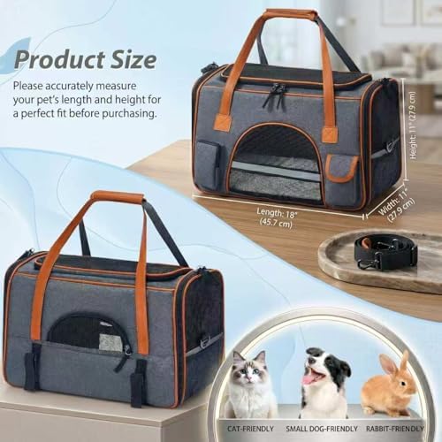 Pesen Premium Soft Cat Carrier, 17.6 x 11 x 11 Inches - Image 4
