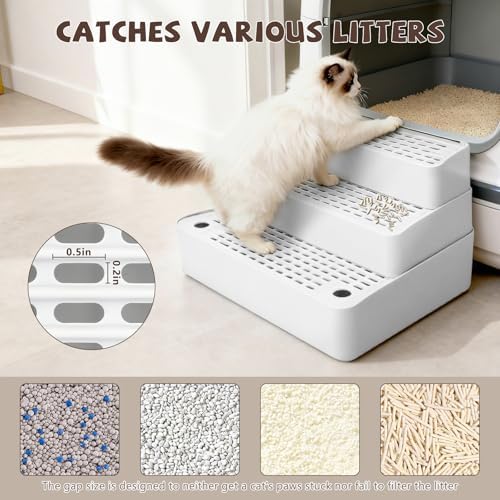 Adjustable 3-Step Cat Ramp for Litter Box, Litter Trapper - Image 5