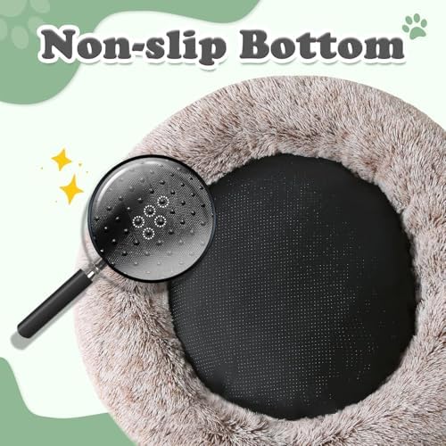 JOLLYVOGUE Dog Bed, Calming Anti-Anxiety Large Dog Bed, Fluffy Donut Cushion - Image 5