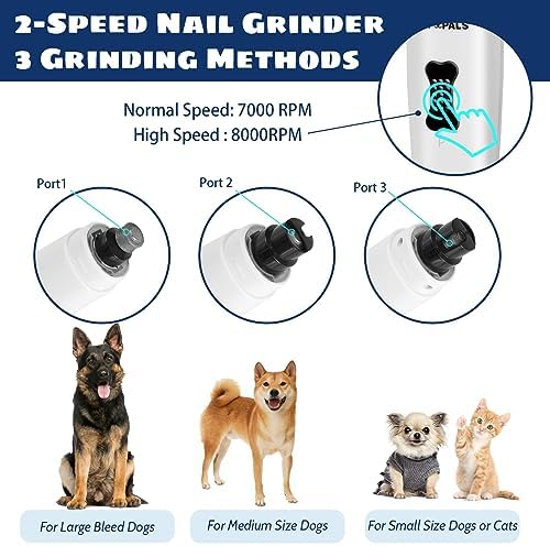Dog Nail Grinder with 5 LED Shadow Free Light, Dog Nail Trimmer Protect Pet - Image 4
