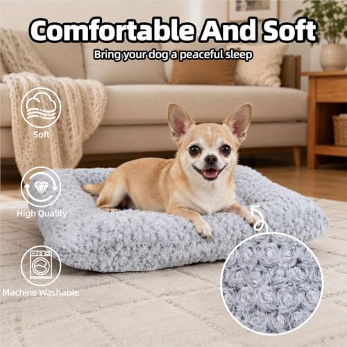 Dog Bed Small Size, Plush Washable Pet Bed Mat, Dog Crate Bed 17"x14" - Image 3
