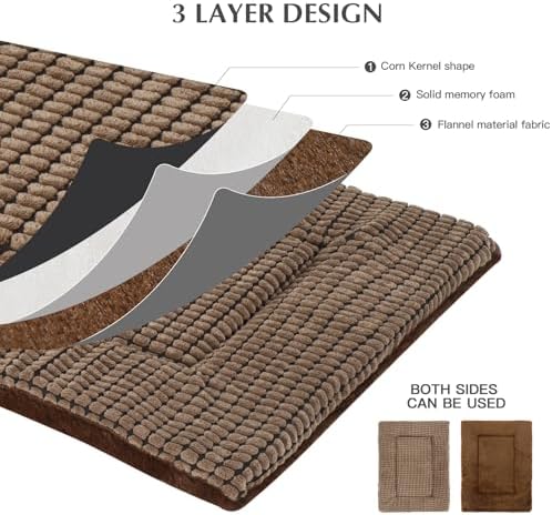 BVAGSS Reversible Dog Crate Pad, Memory Foam Pet Bed Mat, Soft Warm Machine - Image 3