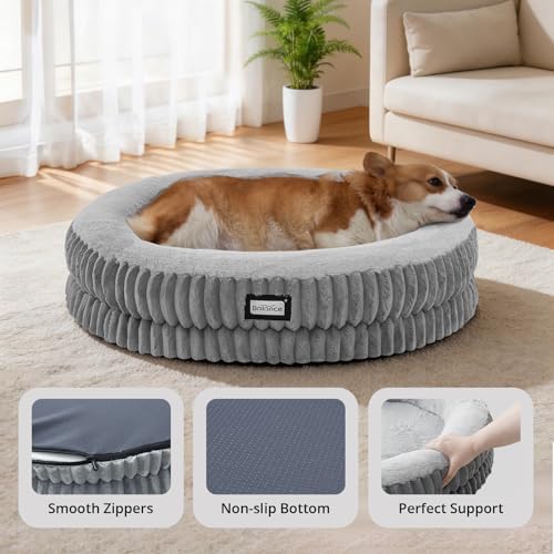 BALANCE Donut Dog Bed, 30 Inches Round Dog Bed Medium Size Dogs Washable - Image 4