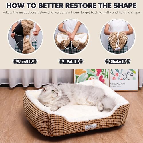Small Dog Bed for Small Dogs, Cat Beds for Indoor Cats Washable, Rectangle Dog - Image 7