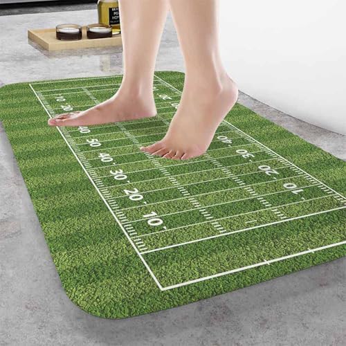 American Football Field Bath Rugs Green Lawn Popular Sports Bathroom Mat Soft - Image 2
