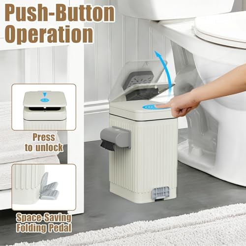 Dog Poop Trash Can for Outside & Indoor, 5L/1.3Gal Small Odor Control Pet Waste - Image 3