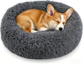 Calming Donut Dog and Cat Bed for Indoor Cats, Anti-Anxiety Round Fluffy Soft by Homeuslynn