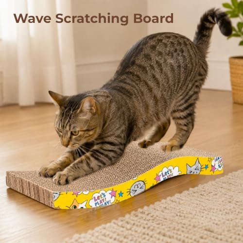 PrimePets 2 Pack Curved Cardboard Cat Scratcher - Image 2