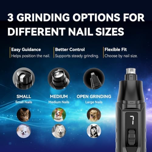 Silent Groom Pro Quiet Dog Nail Grinder, 7 Speeds, 000 RPM, 2 LEDs - Image 5