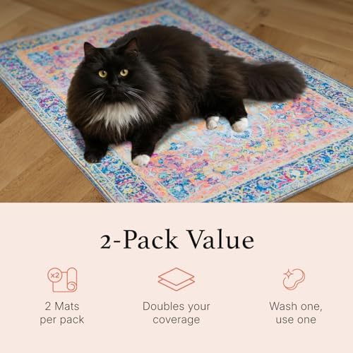 Lovewag Cat Litter Mat, Litter Box Mat, Marmalade Sunshine, 2 Pack - Image 4
