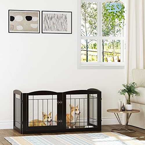 PAWLAND Dog Gate Indoor with Door, Freestanding Pet Gate - Image 4
