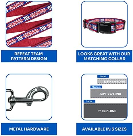 Pets First NFL Licensed New York Giants Pet Leash, Size Large – Durable Satin - Image 4