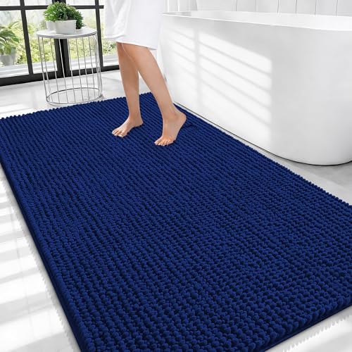 OLANLY Thick Chenille Large Bathroom Rugs 44x32, Absorbent Bath Mat by OLANLY