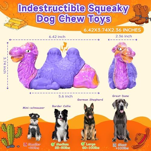 Tough Dog Chew Toys for Aggressive Chewers, Squeaky Indestructible Dog Toy To - Image 2