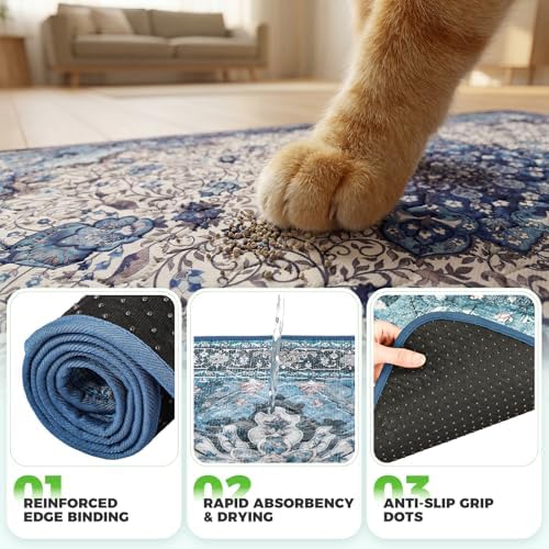 Hompet Cat Litter Mat 2 Pack, 36x60 Large Machine Washable Trapping Mats - Image 5