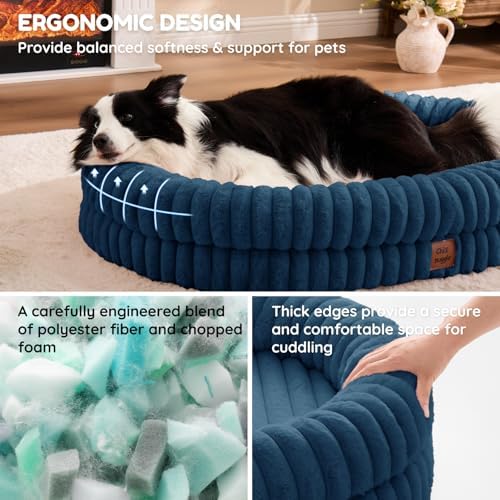 ChiXnuggle Orthopedic Dog Bed, Washable Cover, Faux Fur Bolster Pet Couch - Image 4