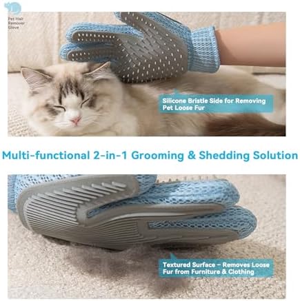 Cat Grooming Gloves, Upgraded 2-in-1 Double-Sided - Image 4