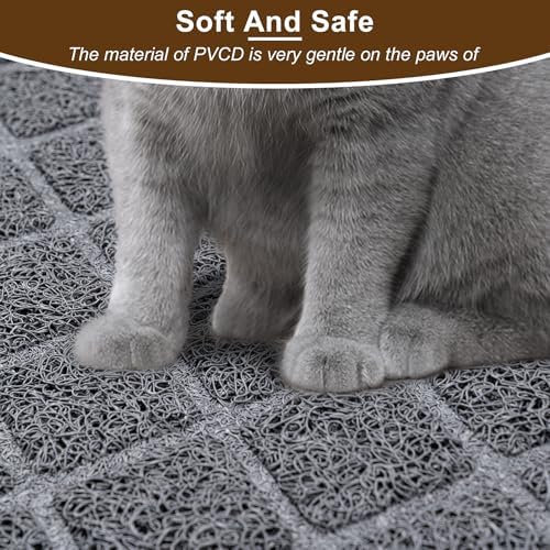 Cat Litter Box Mat, 23 x 14 In, Trapping Mat Premium Durable PVC Pad - Image 4