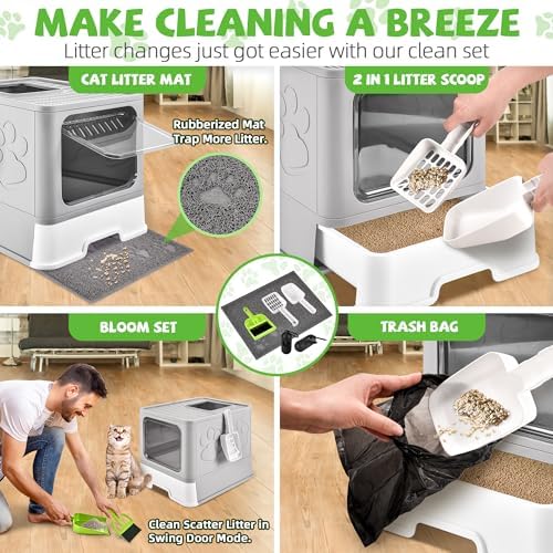 Covered Cat Litter Box, Extra Large Drawer Design - Image 6
