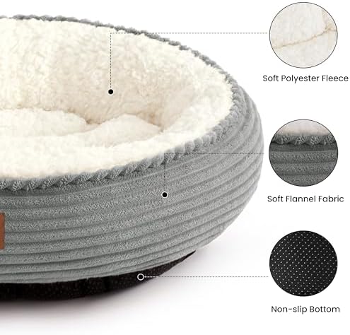 Love's cabin Round Donut Cat and Dog Cushion Bed, 30in Pet Bed - Image 2