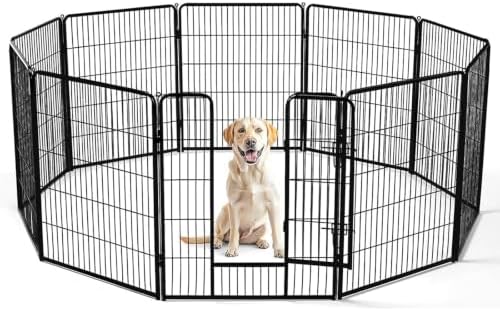 DUMOS Dog Playpen 40 Inch 8 Panels Indoor Outdoor Metal Pet Fence by DumosLifestyle