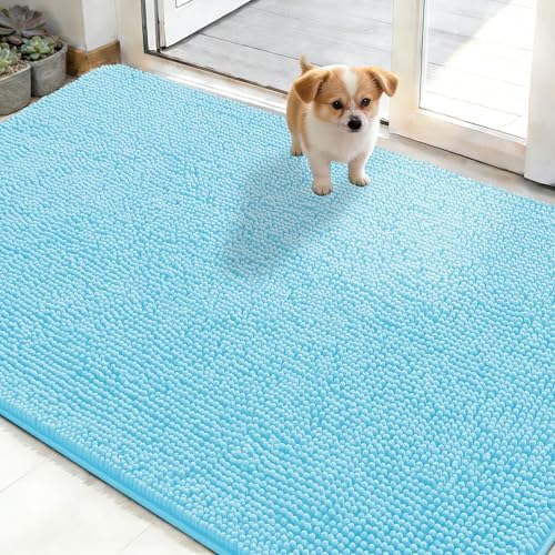 OLANLY Dog Door Mat for Muddy Paws 50x30, Super Absorbent Chenille Mud Mat by OLANLY
