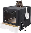Foldable Cat Litter Box with Lid, Enclosed Potty, Large Top Entry by FriendsofPeopleHappinessofPets