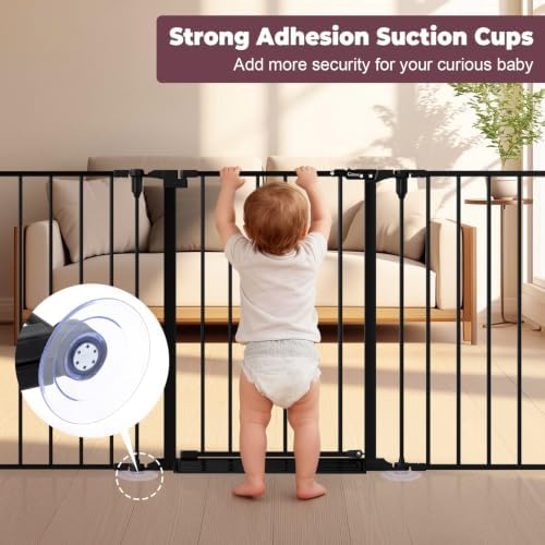 144" Extra Wide Baby Gate with Door, Configurable Baby Fence - Image 5