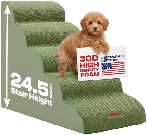 Miorun Dog Stairs for High Beds, 24.5" Foam Pet Ramp Step for Small Dogs by Miorun