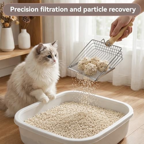 Metal Cat Litter Scoop Stainless Steel Pellet Kitty Litter Scoop Dual Sifting - Image 5