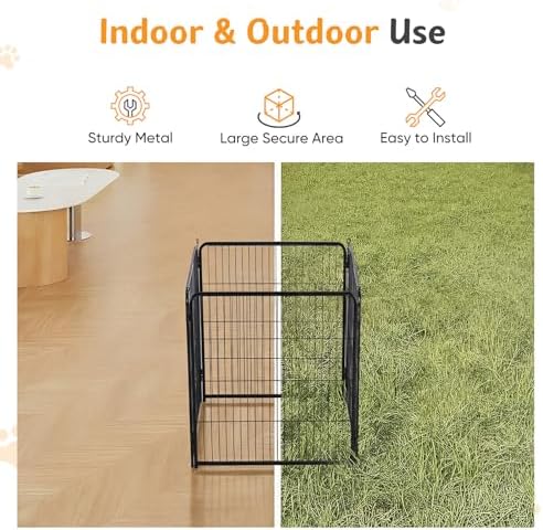 NEWBULIG Dog Playpen Indoor 4 Panels 40 Inch, Metal Outdoor Dog Fence Pen - Image 4
