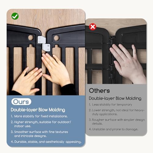 DUMOS Plastic Dog Playpen, 24 Inch 6 Panels Small Pet Fence Play Pen - Image 6