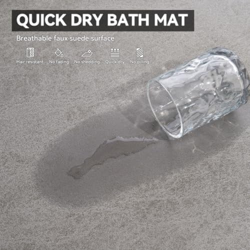 MontVoo -Bath Mat Rug-Rubber Backing Non Slip Quick Dry Absorbent Thin Bathroom - Image 3
