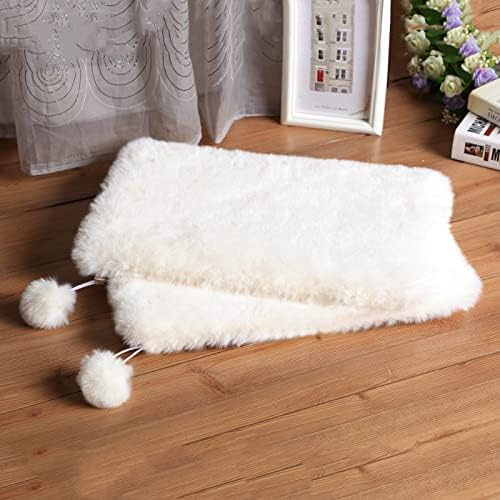 SHENGOCASE 2-Pack 10"x14" Rectangular Faux Rabbit Fur Cat Dog Bed Cushion Pad by SHENGOCASE