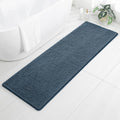 Chenille Bathroom Runner Rug 24"x72" Blue, Plush Bath Mat by Kildoss