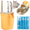 Cat Litter Scooper with Holder, Cat Litter Metal Shovel with Plastic Waste Can by RUIFANDAHK