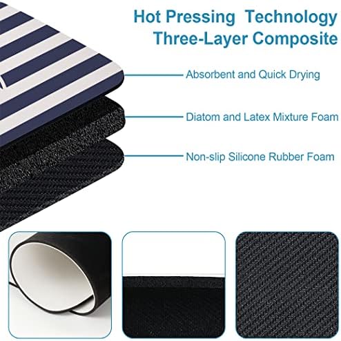 YISUMEI Nautical Anchor Bathroom Mat, Non-Slip Super Absorption Bath Carpet - Image 5